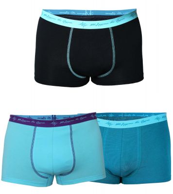 Herren Retro Pants Mix petrol / schwarz mint / aqua 3er Pack