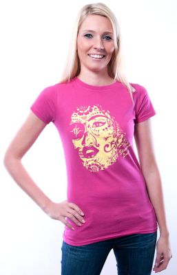 Damen Slim Fit T-Shirt Eternal Love himbeere