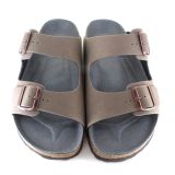 Vegetarian Shoes Vegane Sandale - Two Strap Sandal Fake Suede (Stone)